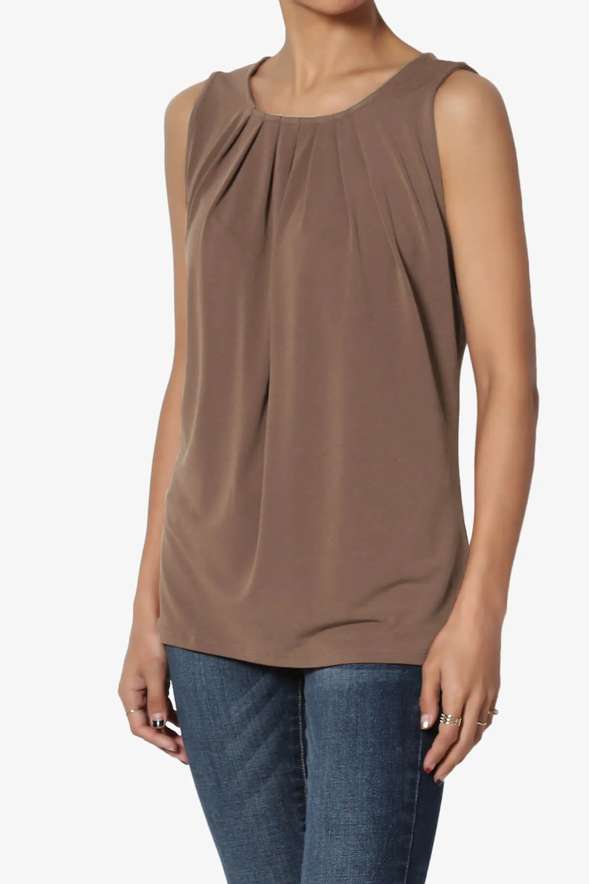 Chaffee Pleat Neck Tank Top