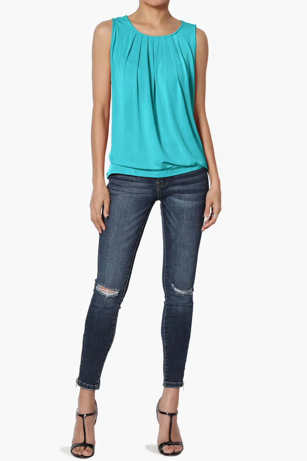 Chaffee Pleat Neck Tank Top