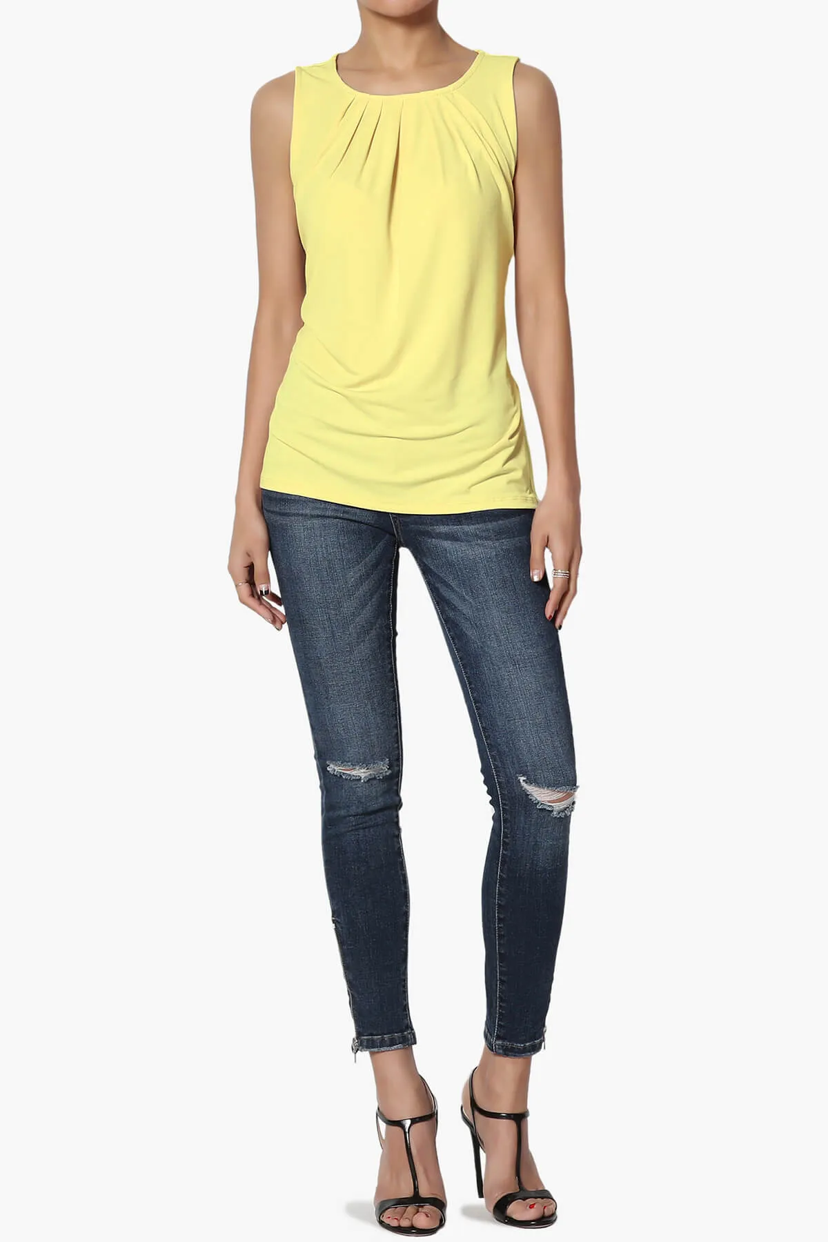 Chaffee Pleat Neck Tank Top
