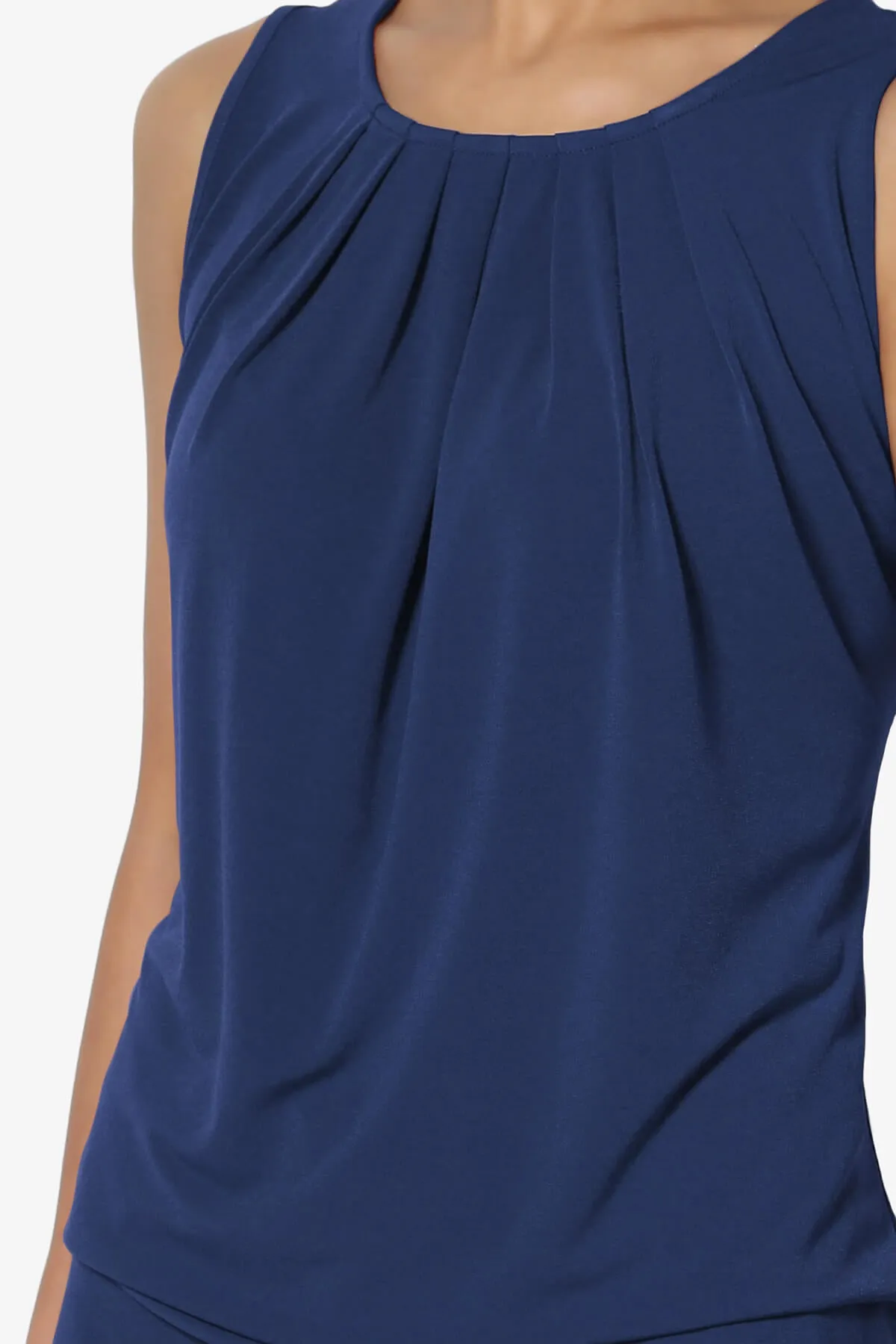 Chaffee Pleat Neck Tank Top