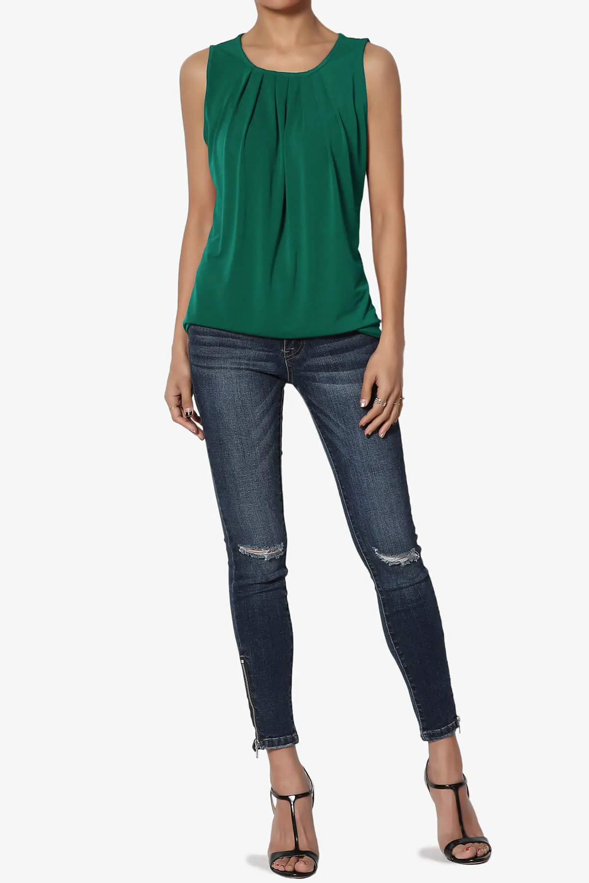 Chaffee Pleat Neck Tank Top