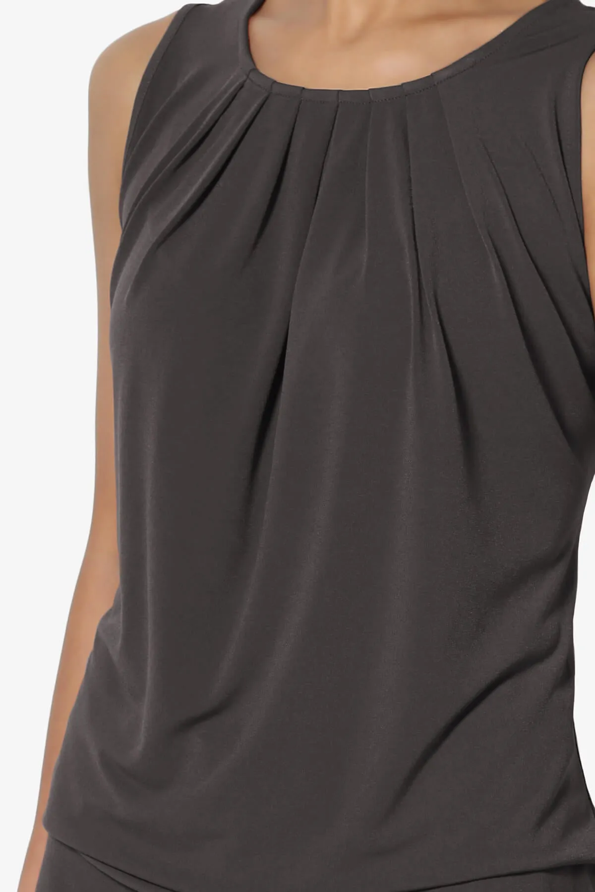 Chaffee Pleat Neck Tank Top