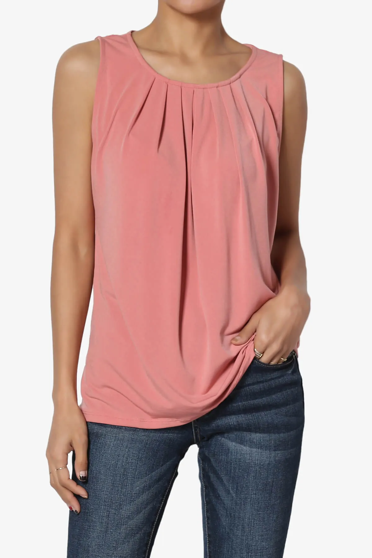 Chaffee Pleat Neck Tank Top