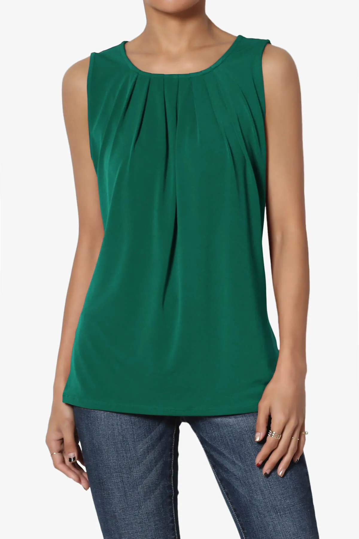 Chaffee Pleat Neck Tank Top
