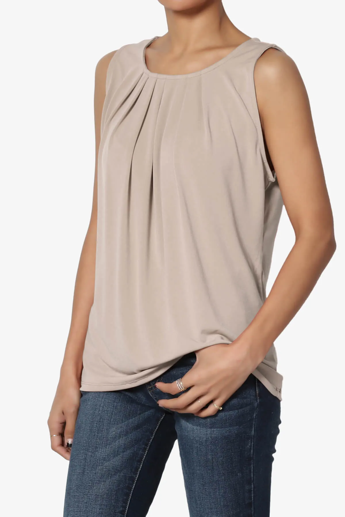 Chaffee Pleat Neck Tank Top