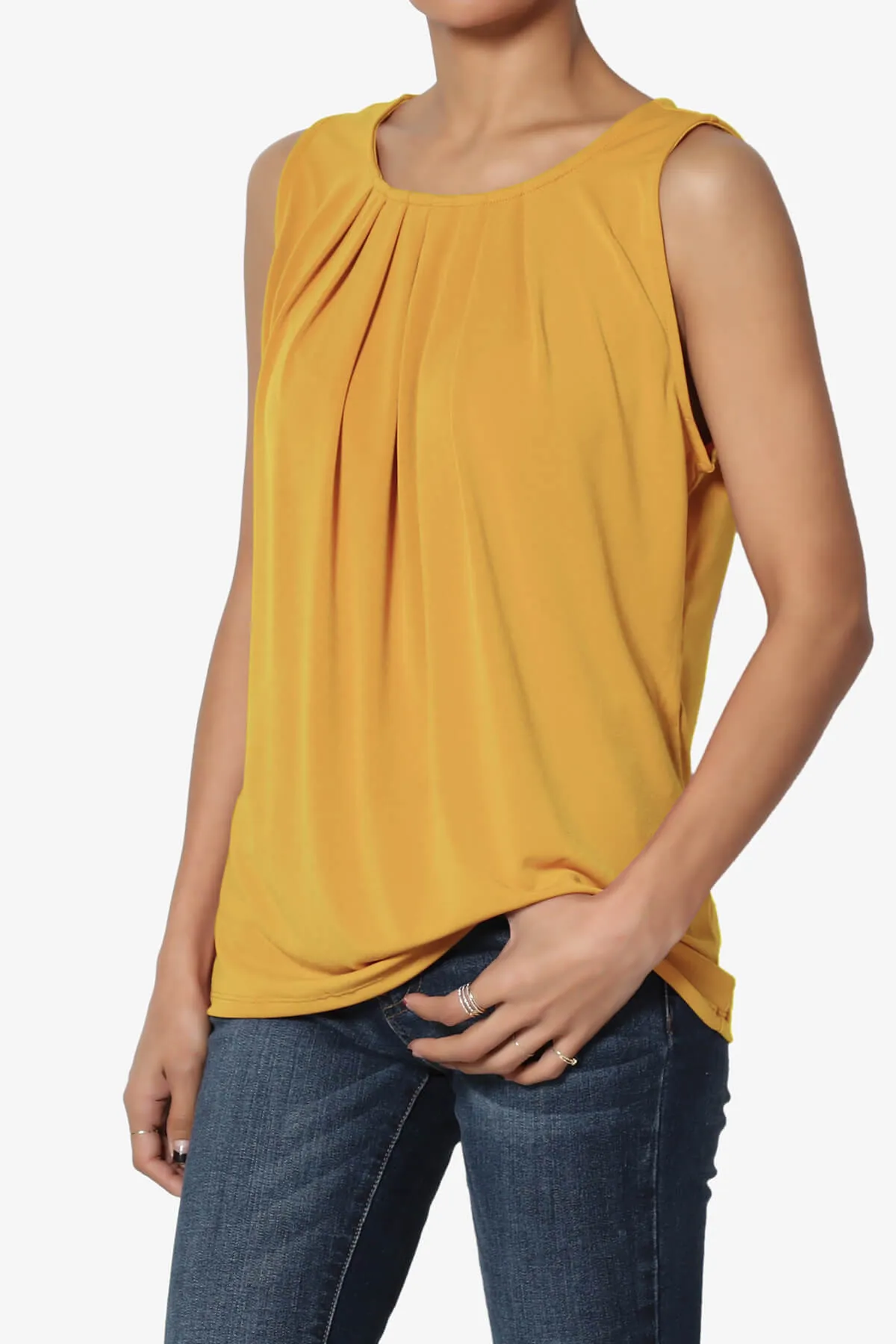 Chaffee Pleat Neck Tank Top