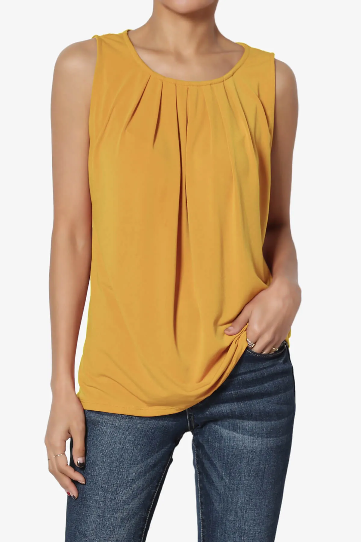 Chaffee Pleat Neck Tank Top