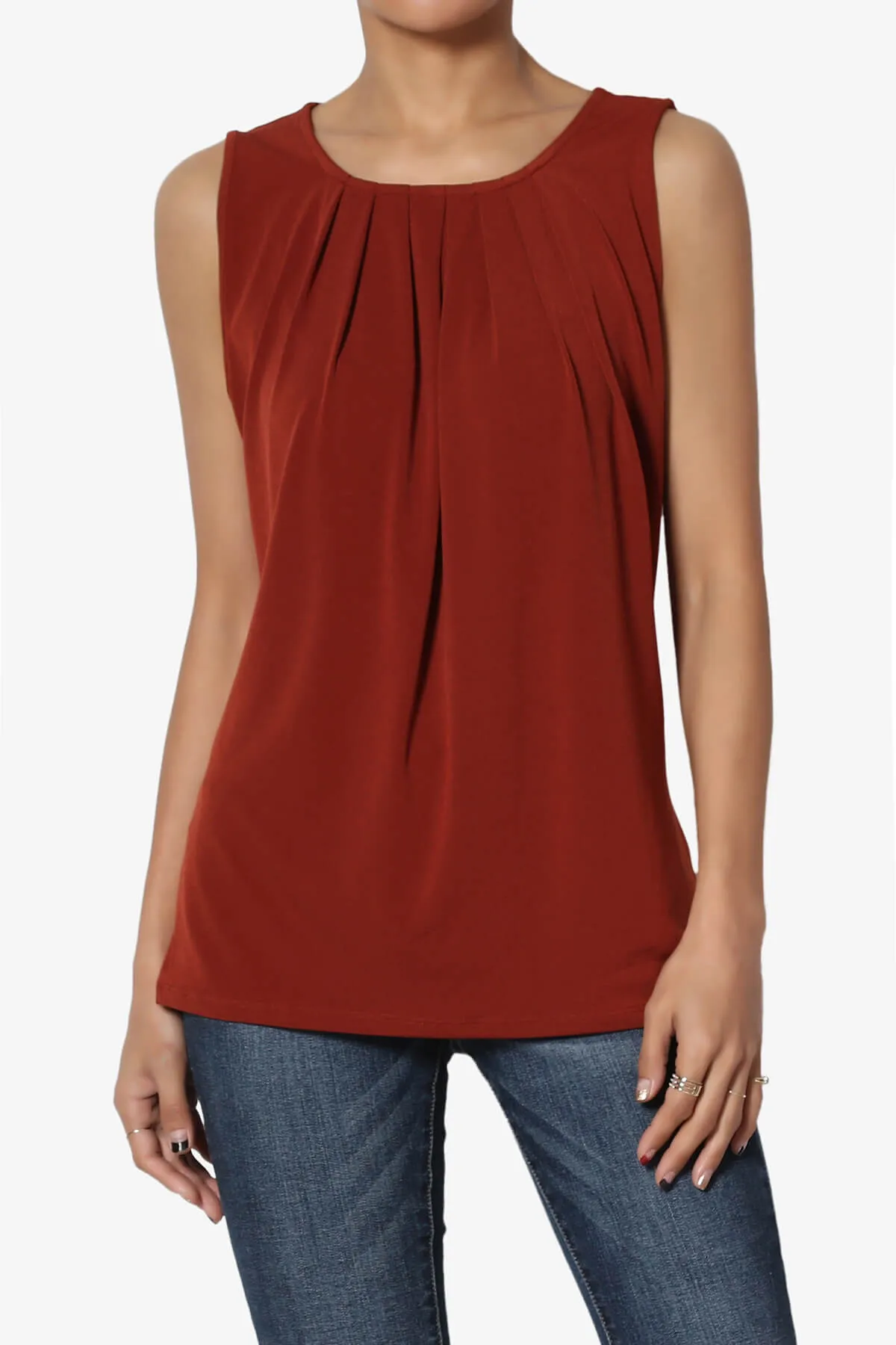 Chaffee Pleat Neck Tank Top