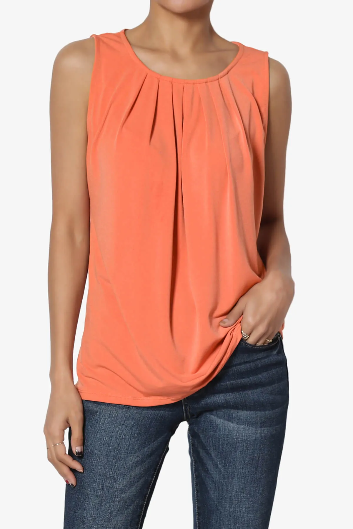 Chaffee Pleat Neck Tank Top