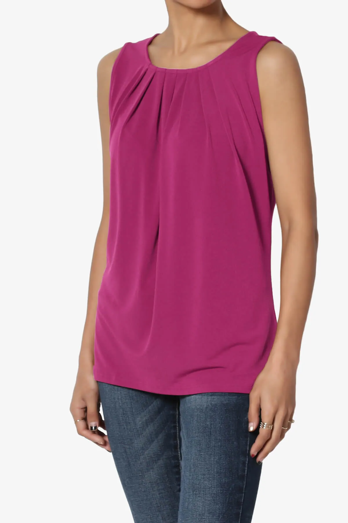 Chaffee Pleat Neck Tank Top