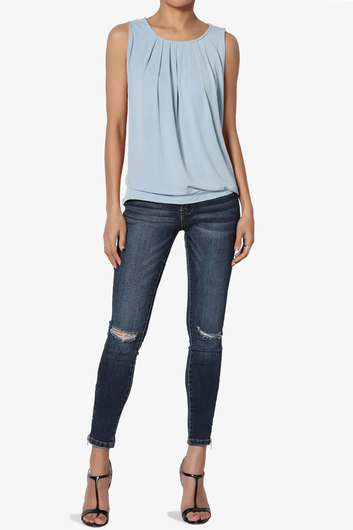 Chaffee Pleat Neck Tank Top