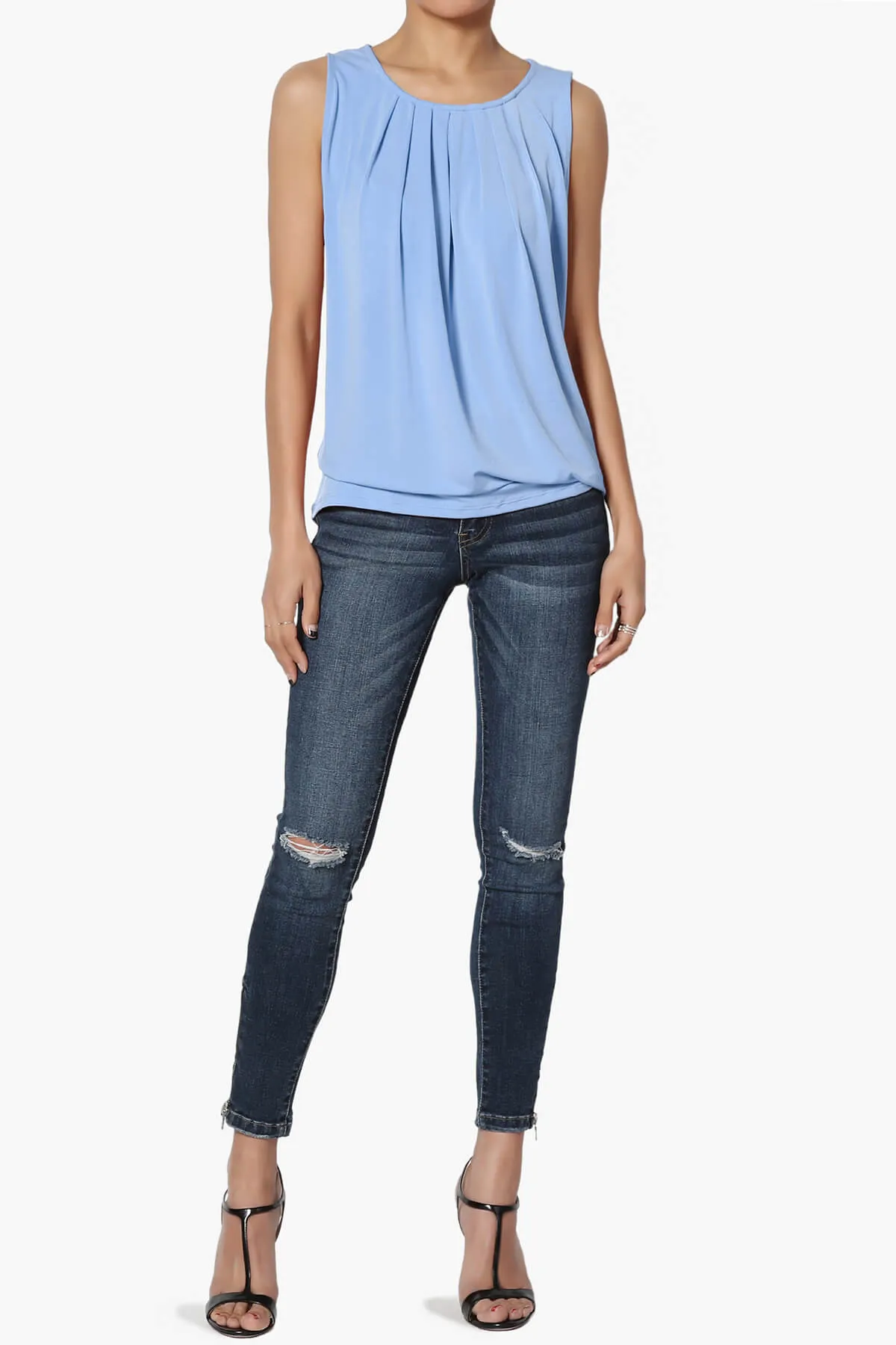 Chaffee Pleat Neck Tank Top