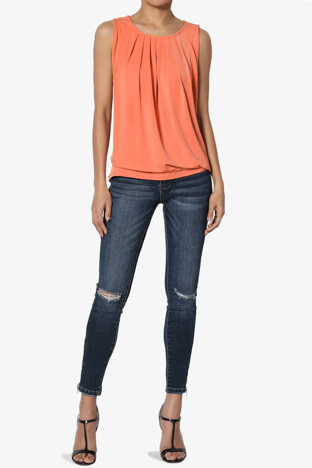 Chaffee Pleat Neck Tank Top
