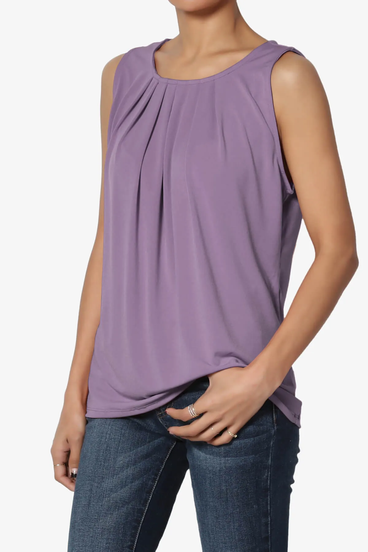 Chaffee Pleat Neck Tank Top