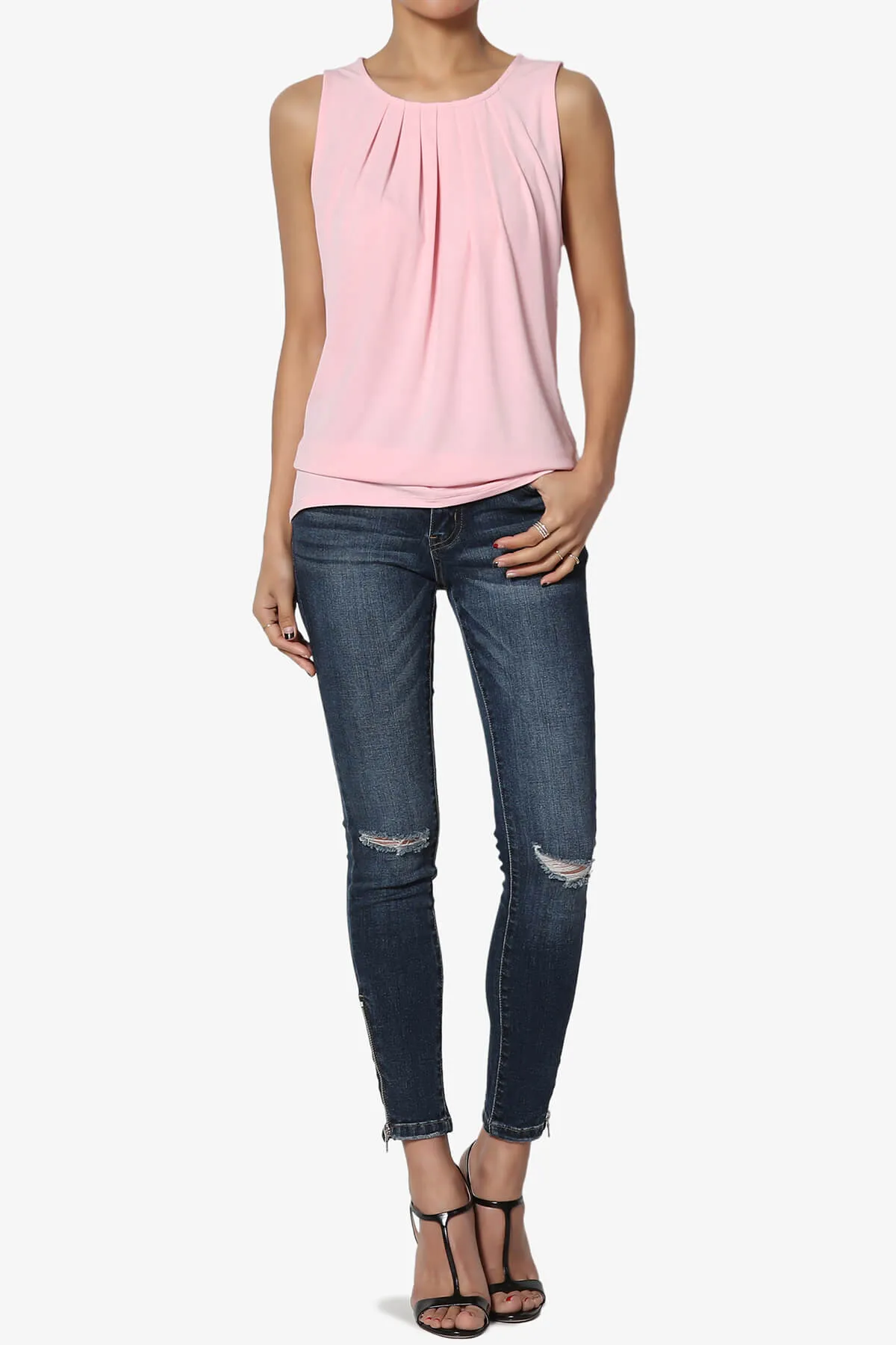 Chaffee Pleat Neck Tank Top