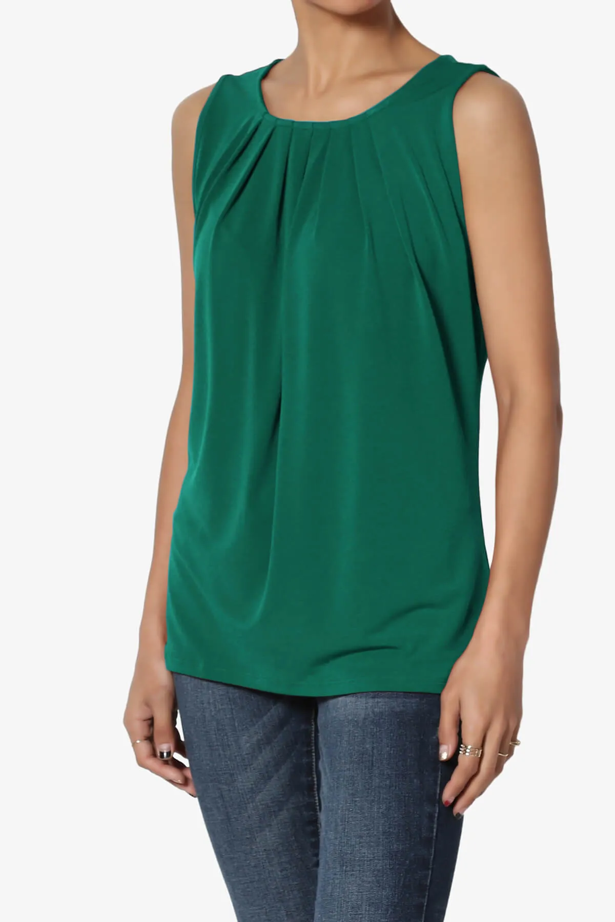 Chaffee Pleat Neck Tank Top