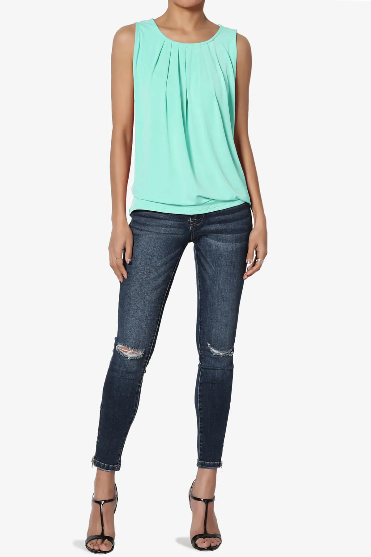 Chaffee Pleat Neck Tank Top