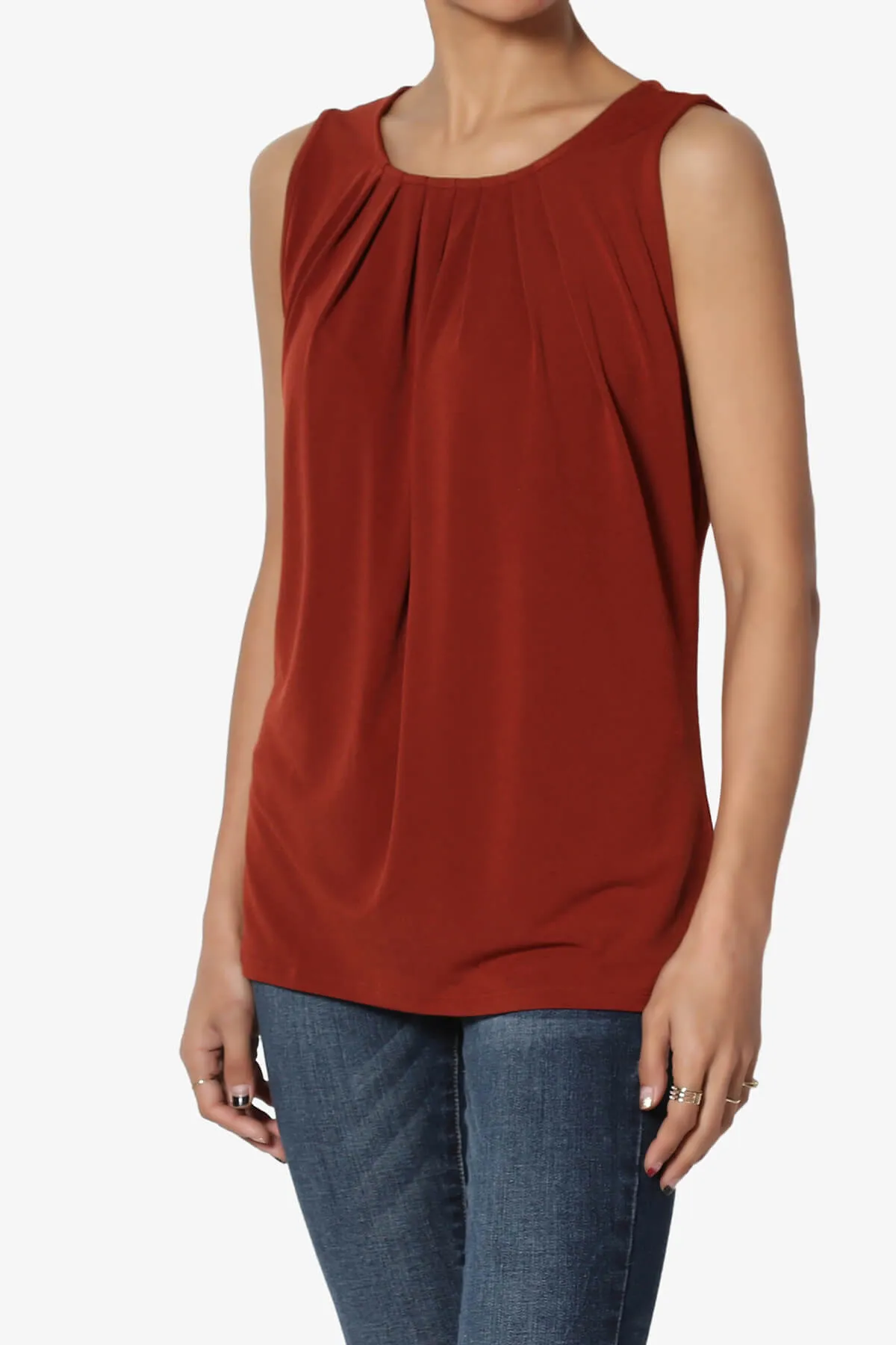 Chaffee Pleat Neck Tank Top