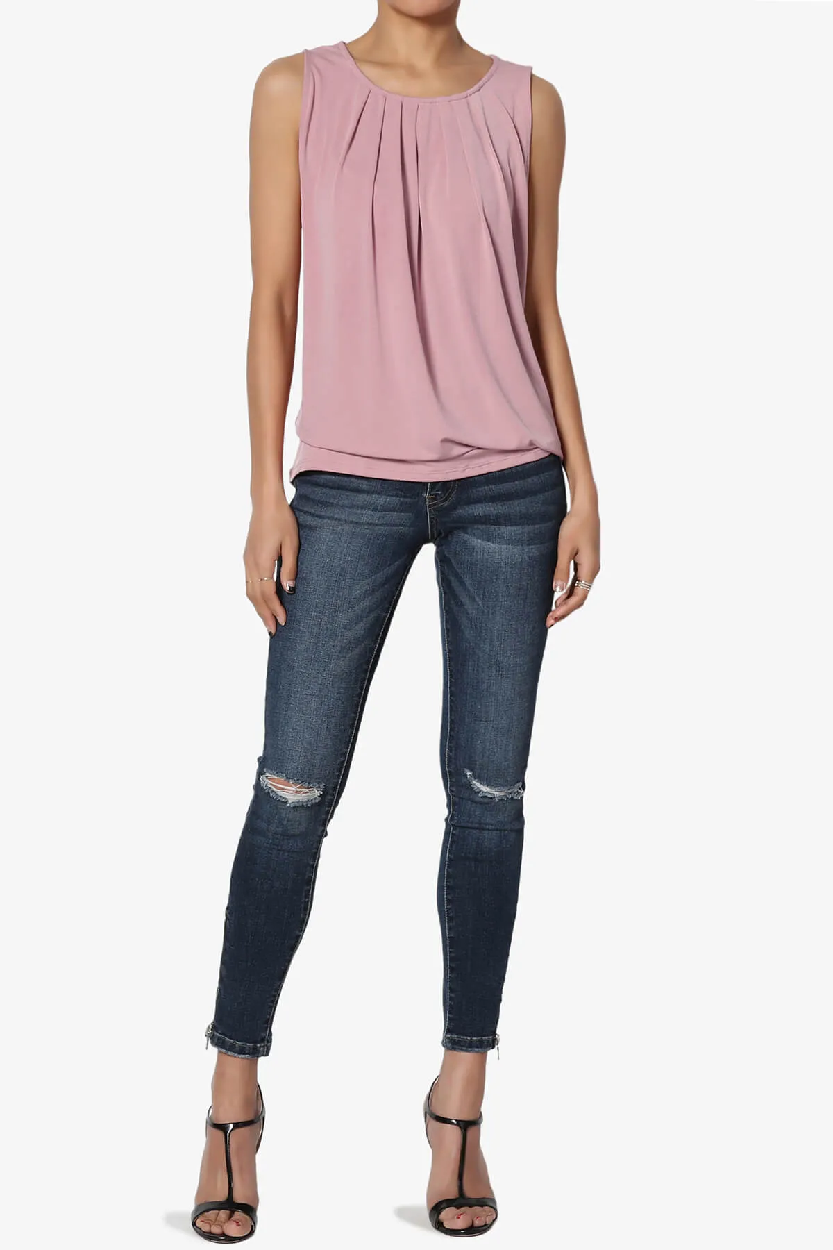 Chaffee Pleat Neck Tank Top