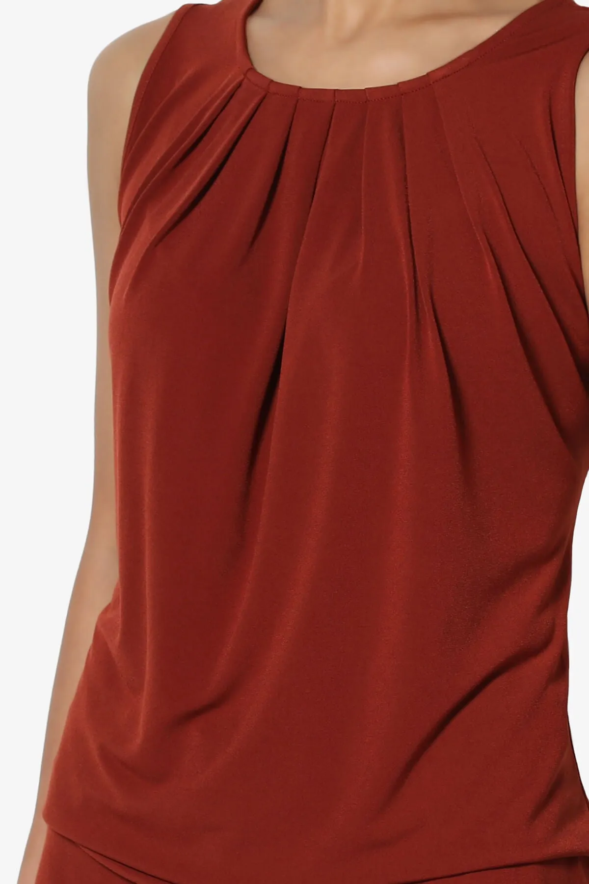 Chaffee Pleat Neck Tank Top