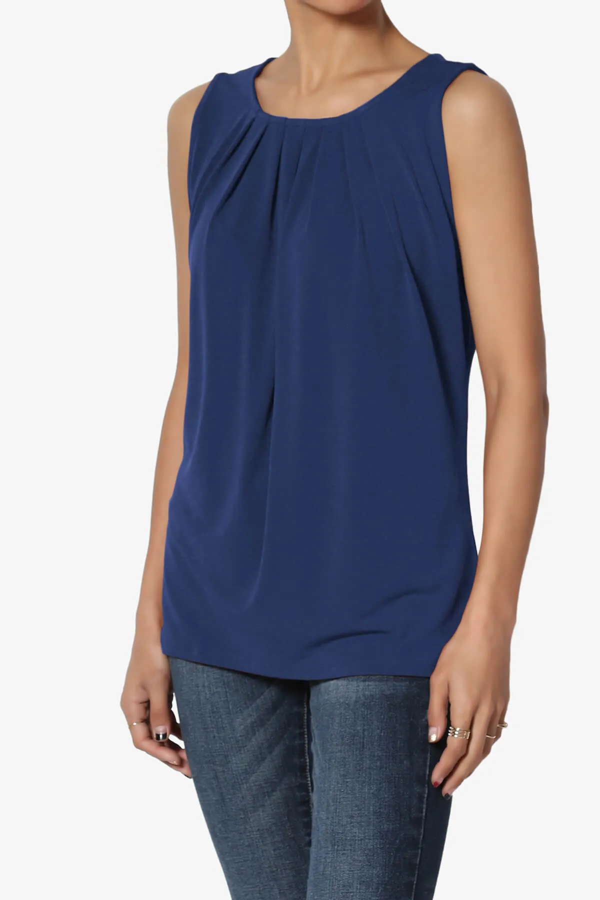 Chaffee Pleat Neck Tank Top