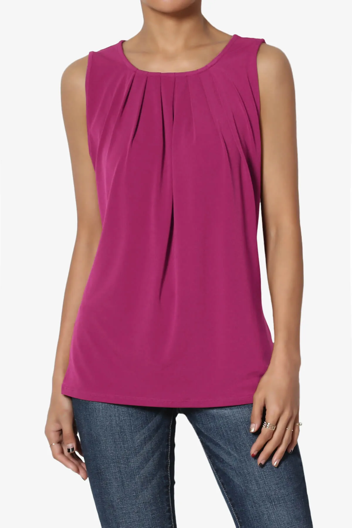 Chaffee Pleat Neck Tank Top