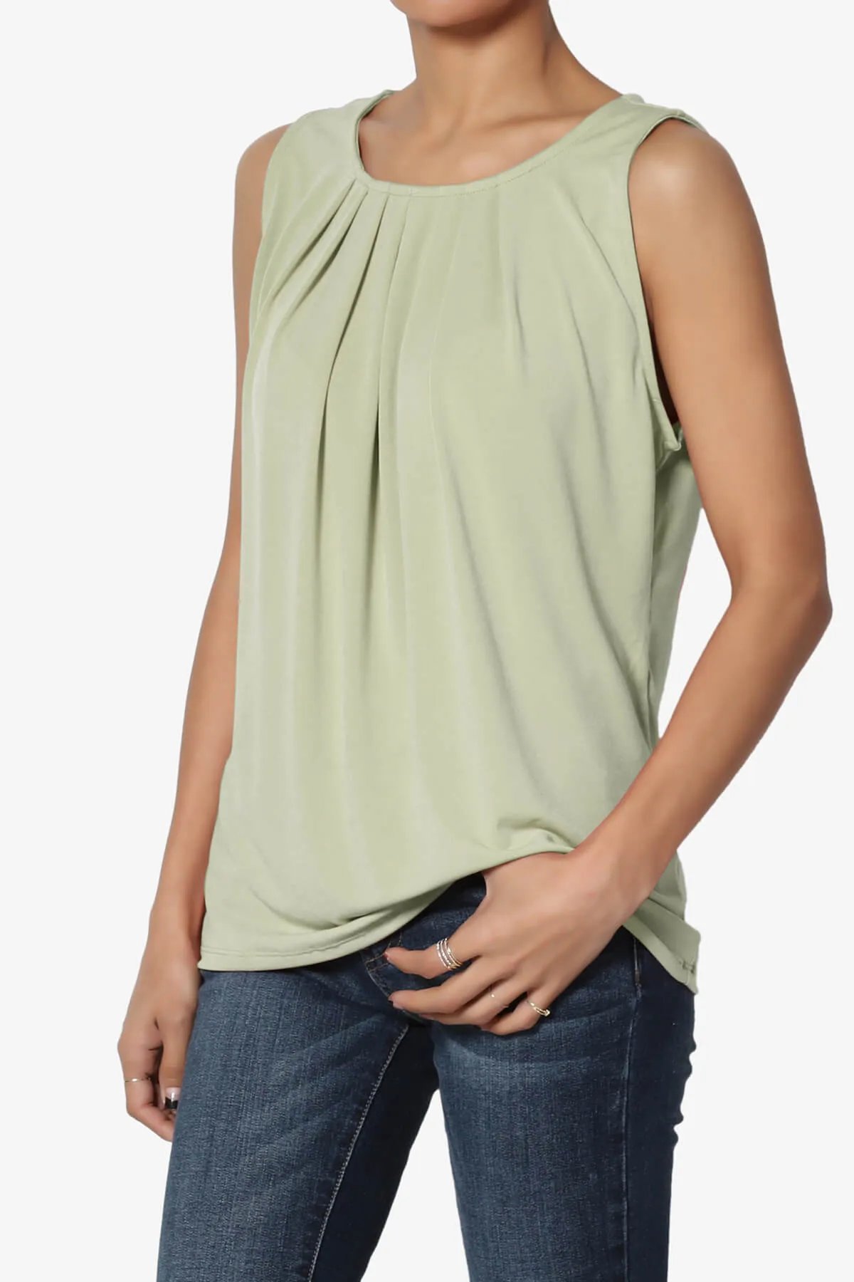 Chaffee Pleat Neck Tank Top