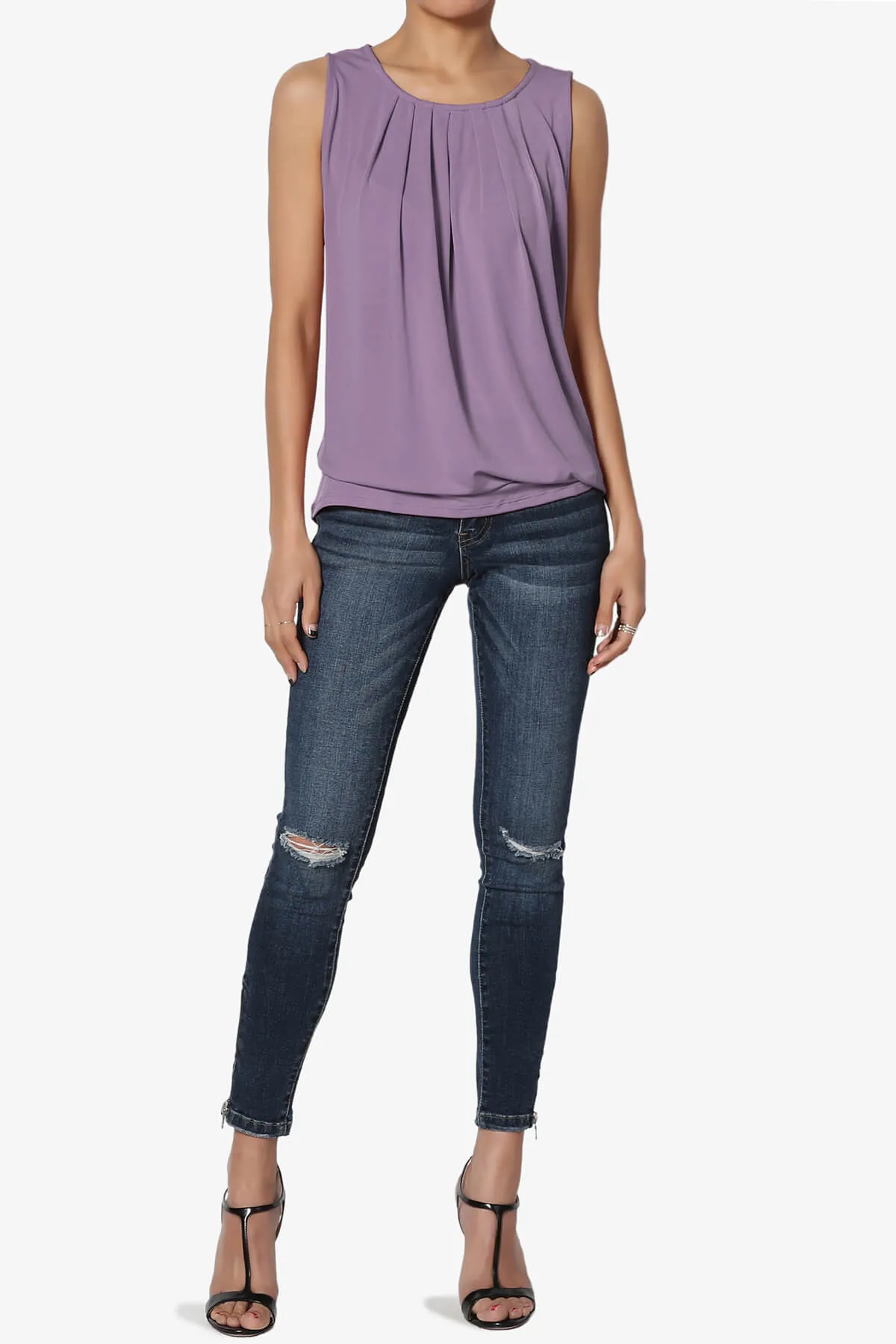 Chaffee Pleat Neck Tank Top