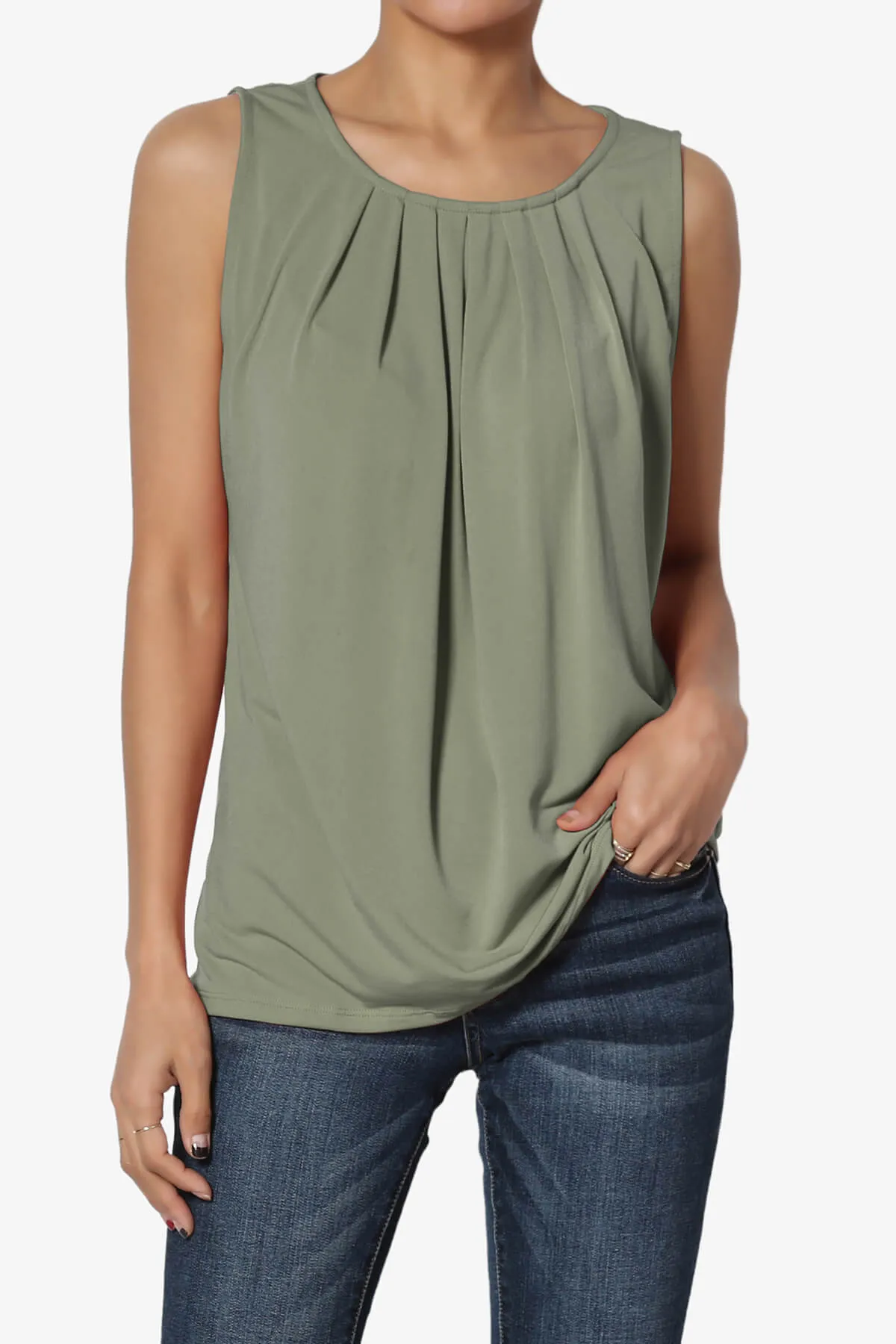 Chaffee Pleat Neck Tank Top