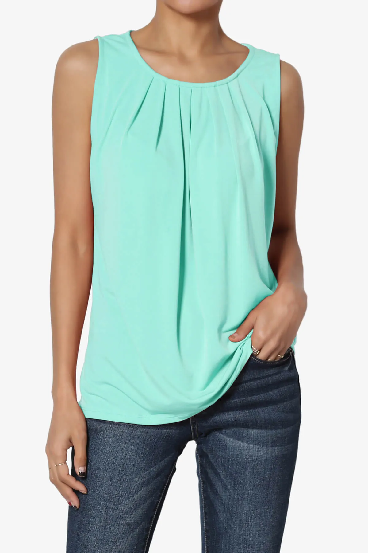 Chaffee Pleat Neck Tank Top