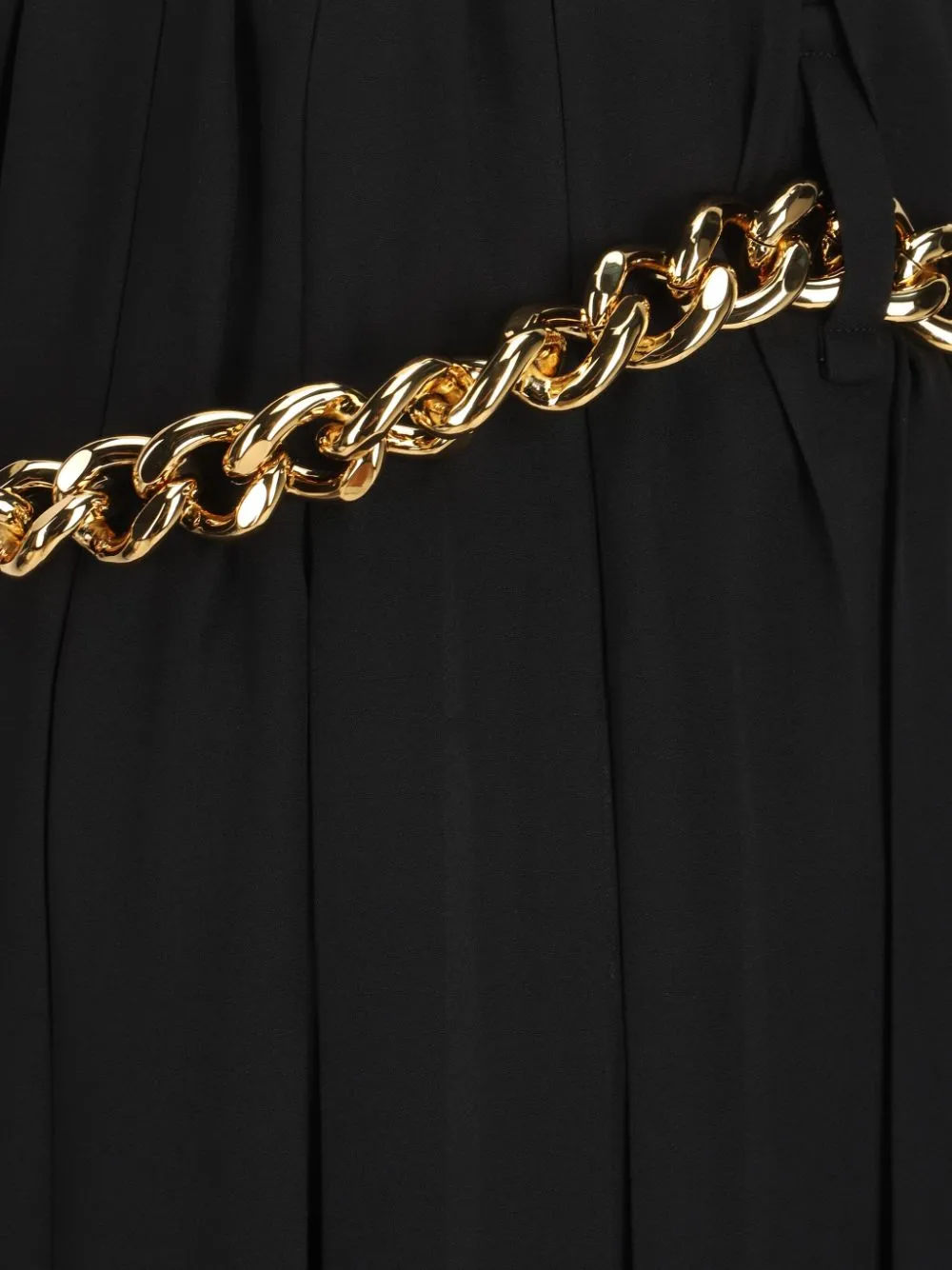 Chain embellished pleated skirt