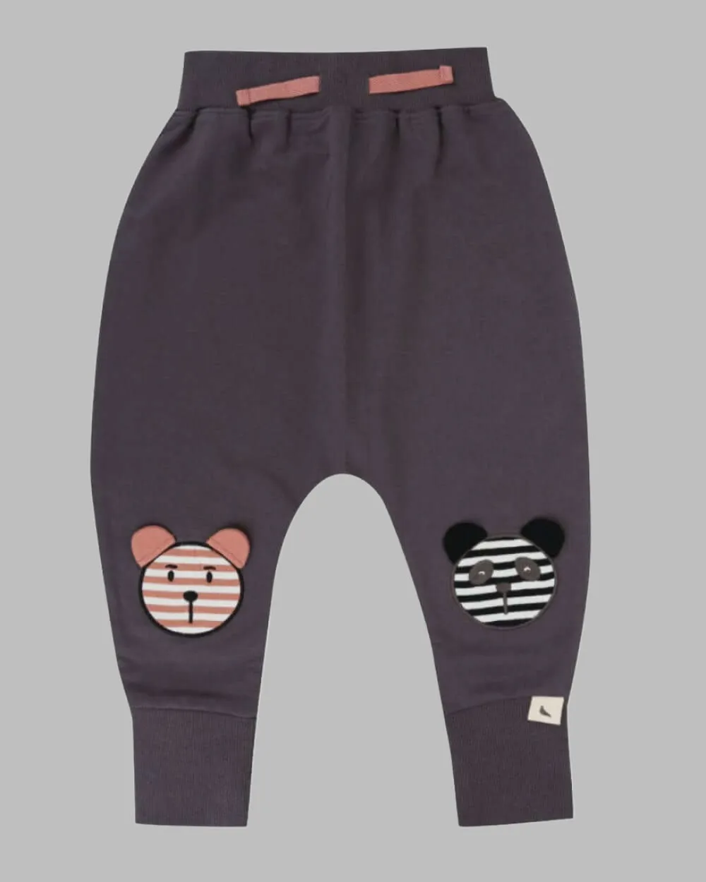 Charcoal Grey Cub Applique Harem Style Joggers
