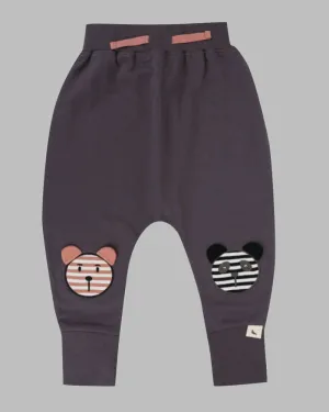Charcoal Grey Cub Applique Harem Style Joggers