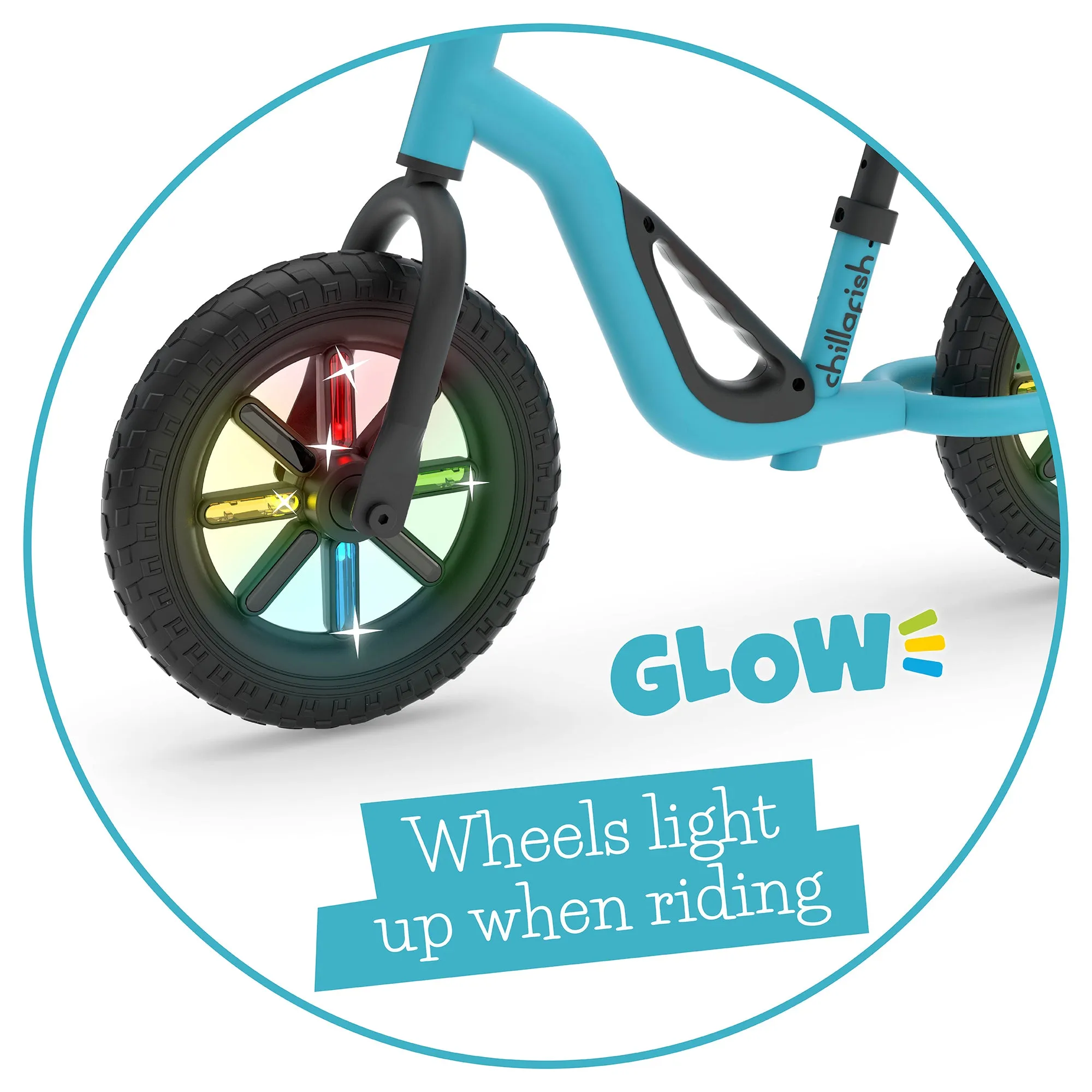 Charlie GLOW - 10" balance bike with light-up wheels