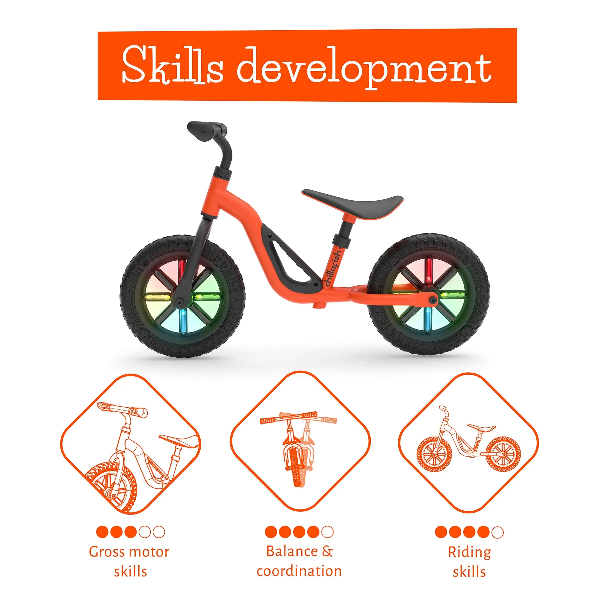 Charlie GLOW - 10" balance bike with light-up wheels
