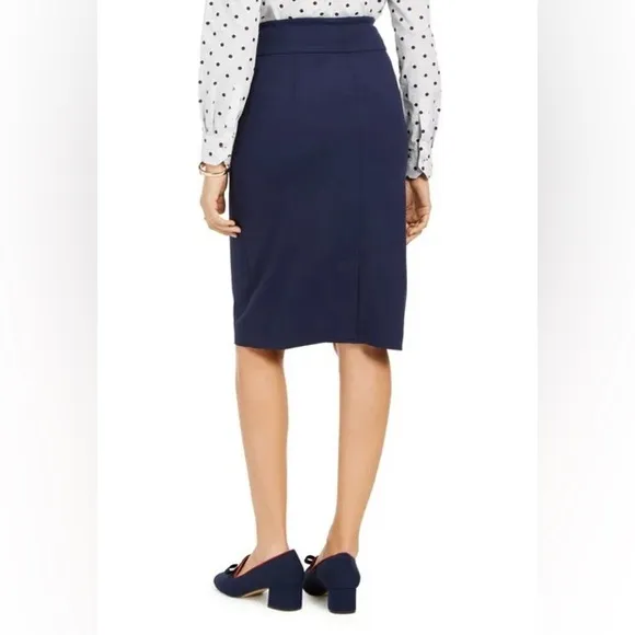 CHARTER CLUB Womens Navy Knee Length Pencil Skirt Size 2 Petite