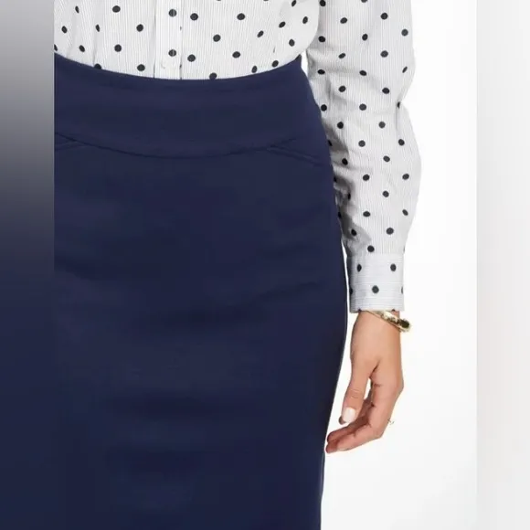 CHARTER CLUB Womens Navy Knee Length Pencil Skirt Size 2 Petite