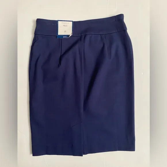 CHARTER CLUB Womens Navy Knee Length Pencil Skirt Size 2 Petite