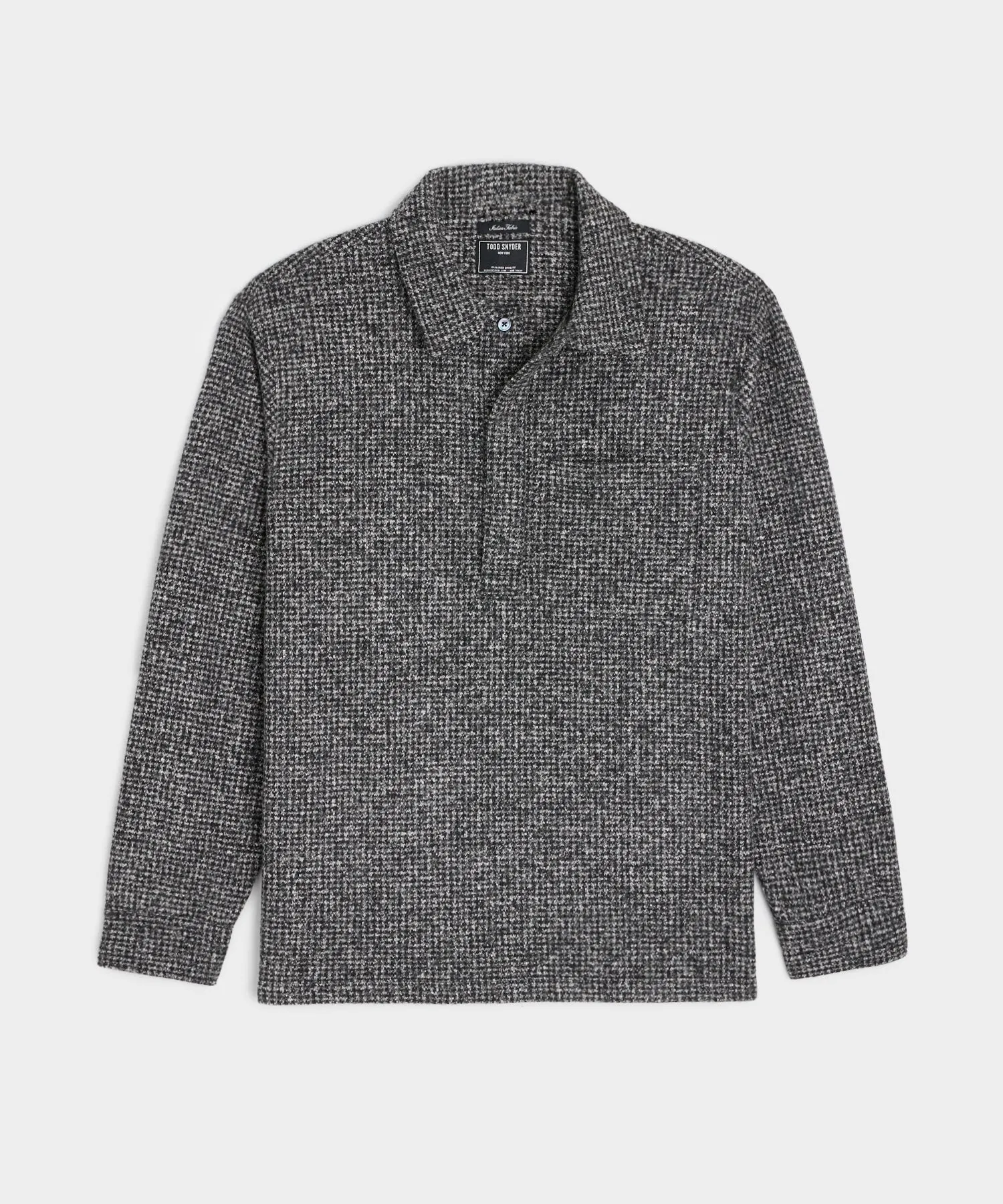 Check Wool-Silk Knit Polo