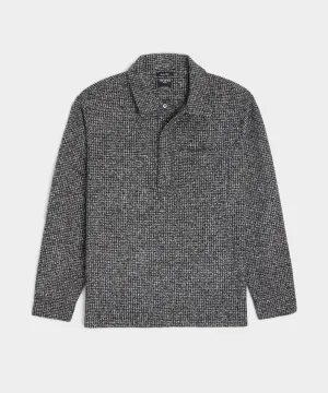 Check Wool-Silk Knit Polo