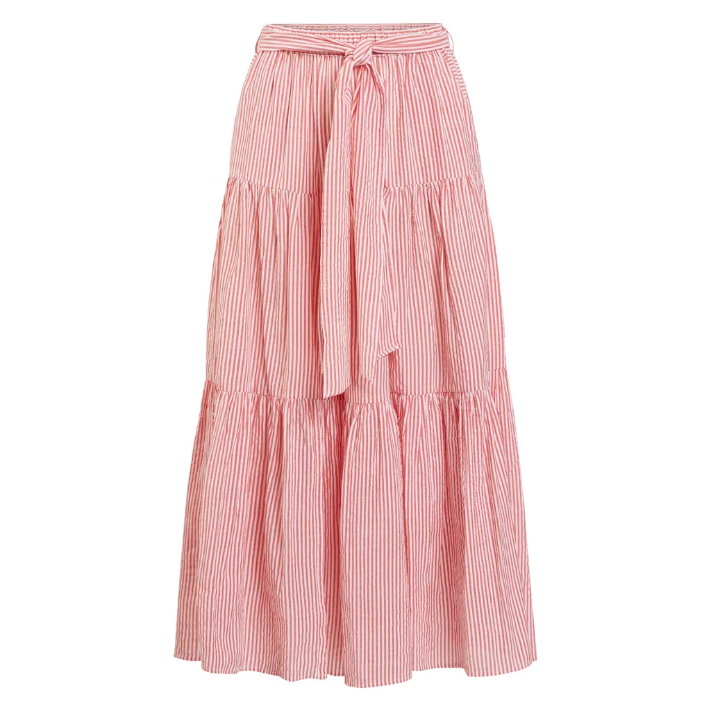 Cherry Seersucker Sash Matisse Skirt