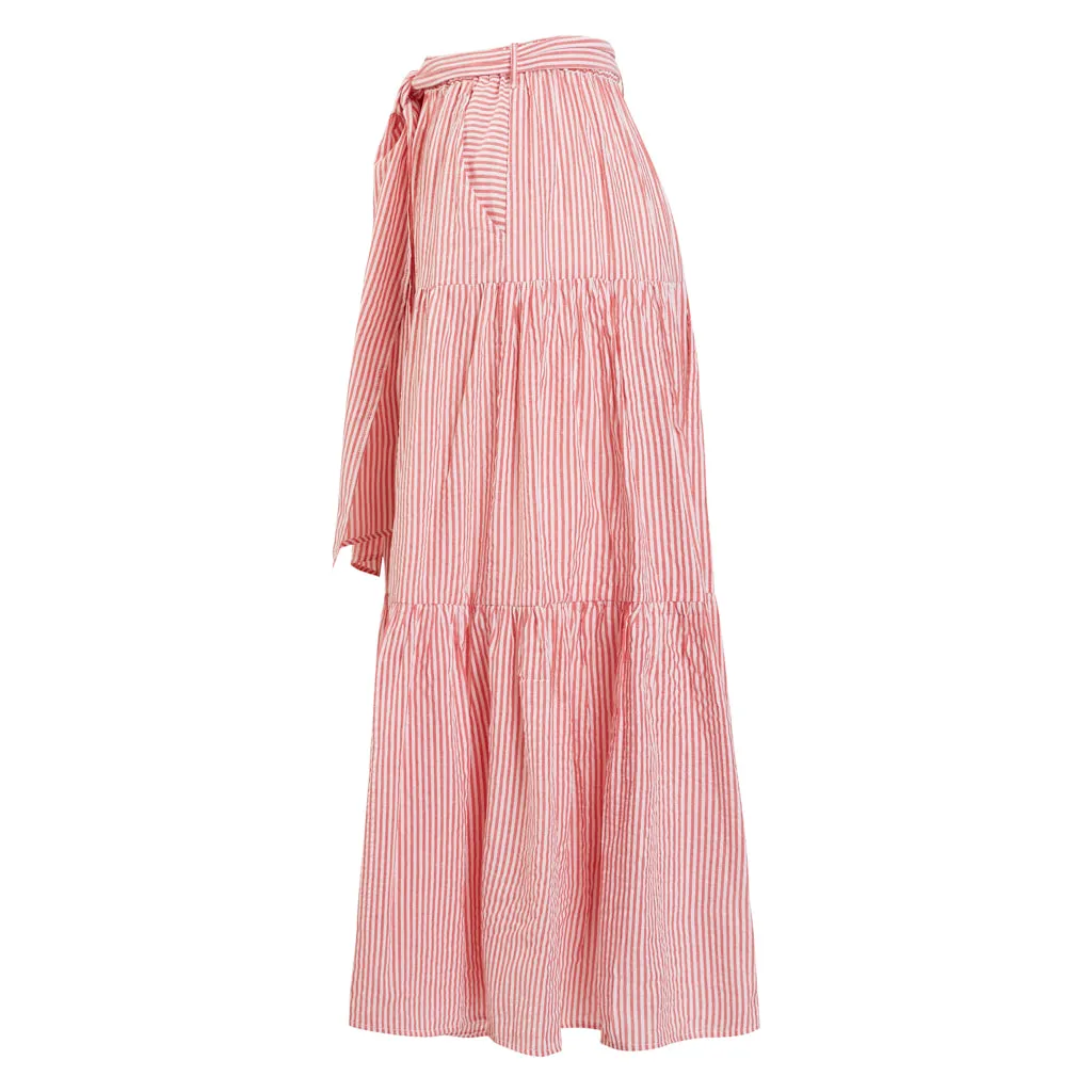 Cherry Seersucker Sash Matisse Skirt