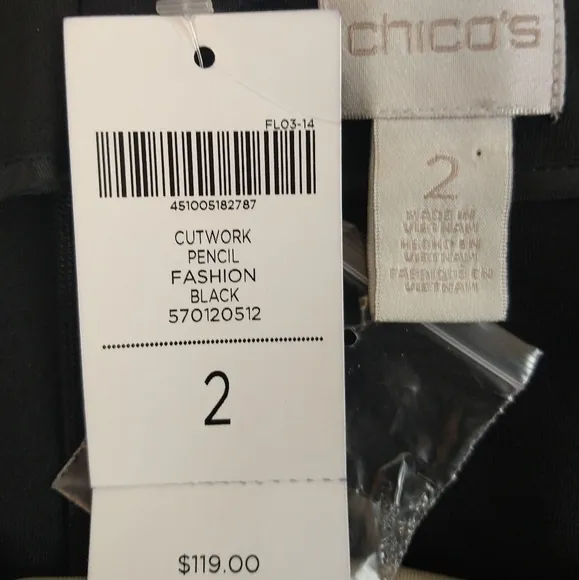 Chico's Cutwork Pencil skirt
