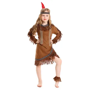 Childrenswear Kids Children Primitive Aborigines Stage Performance Clothing Aboriginal Indians Cosplay Costumes