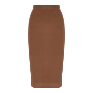 Chocolate Ultrasuede Pencil Skirt