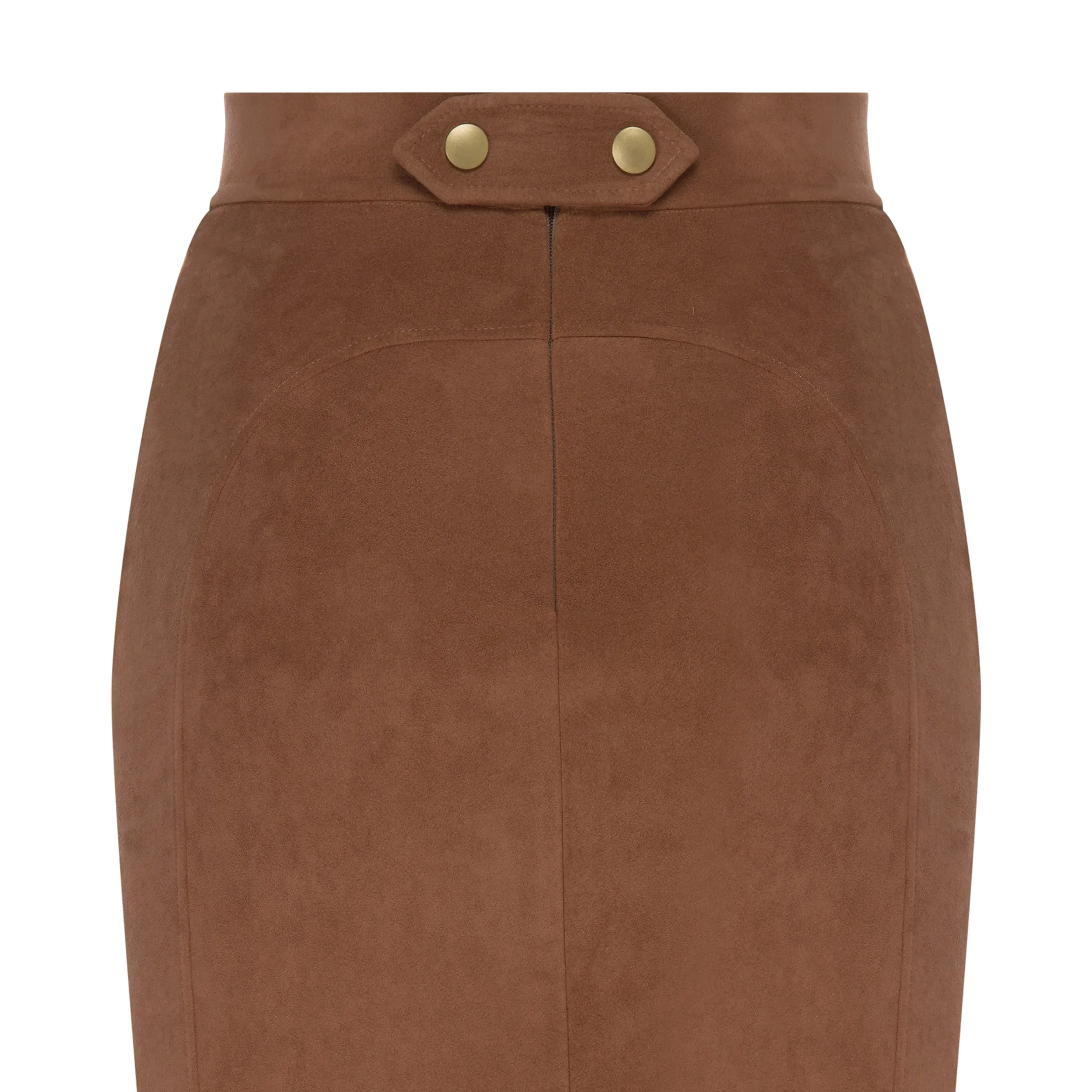 Chocolate Ultrasuede Pencil Skirt