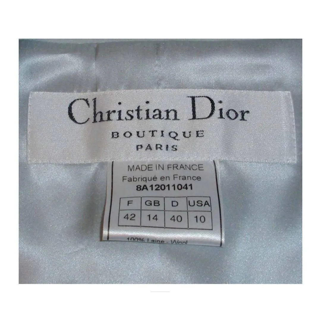 CHRISTIAN DIOR Two-Piece Light Blue Skirt Suit | Size US 10