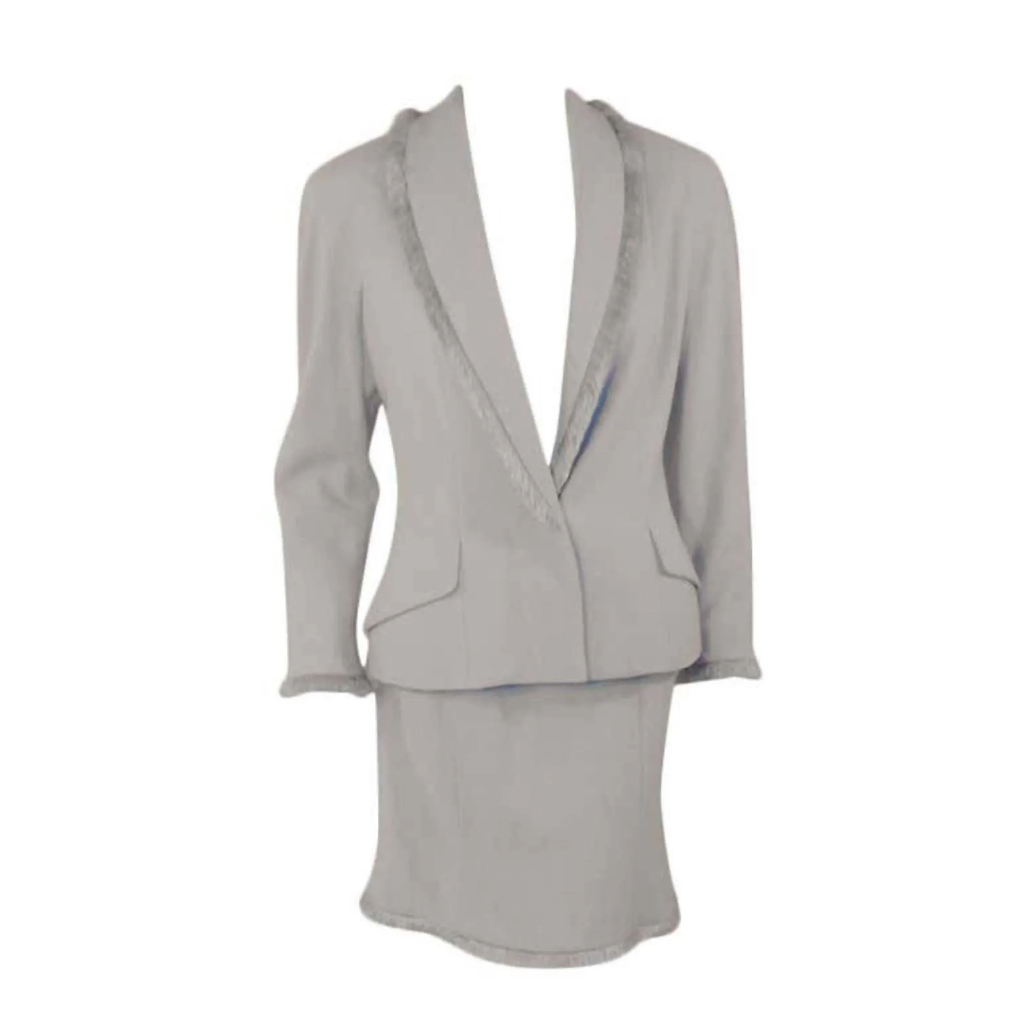 CHRISTIAN DIOR Two-Piece Light Blue Skirt Suit | Size US 10