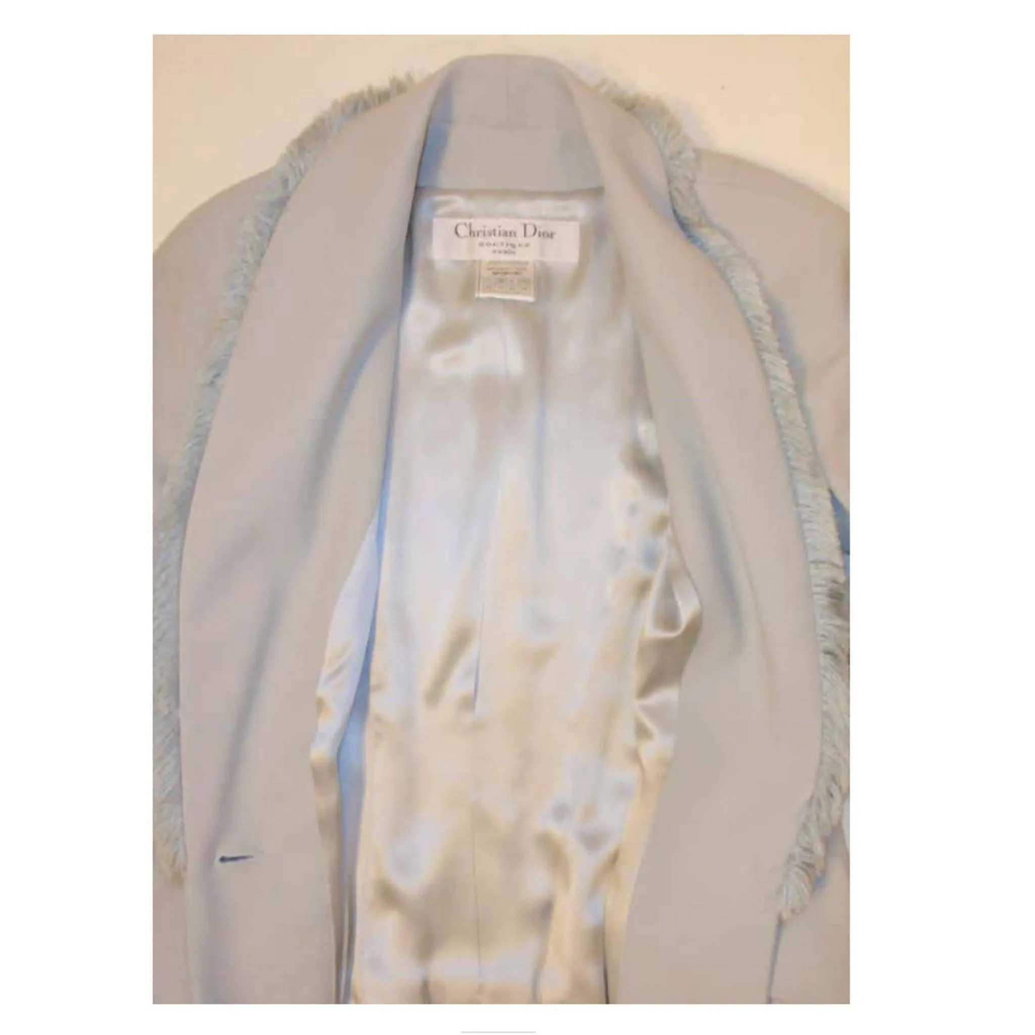 CHRISTIAN DIOR Two-Piece Light Blue Skirt Suit | Size US 10