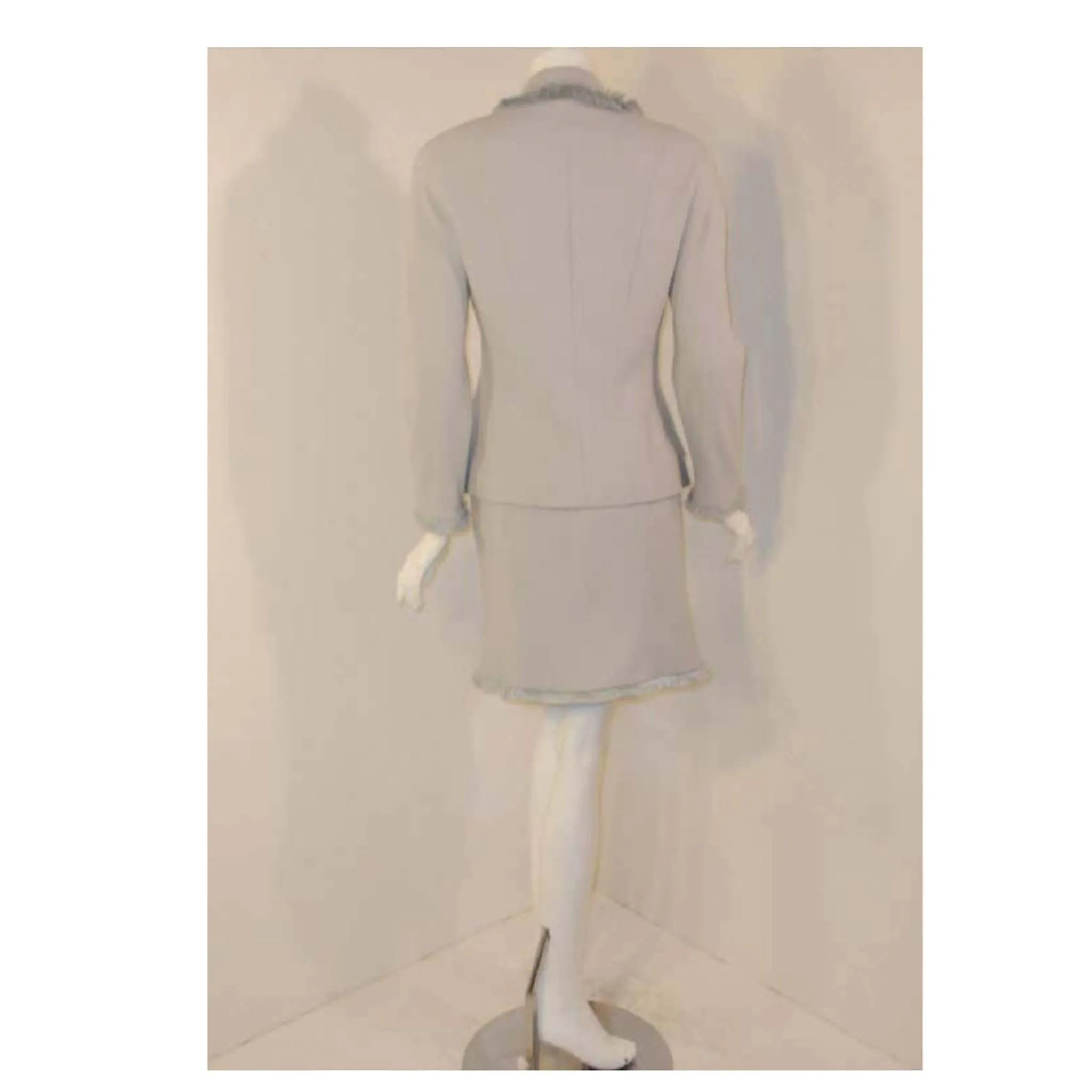 CHRISTIAN DIOR Two-Piece Light Blue Skirt Suit | Size US 10